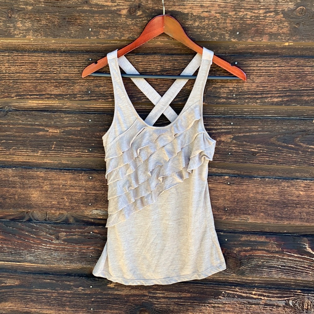 Maurice’s Small Ruffle Tank, Taupe